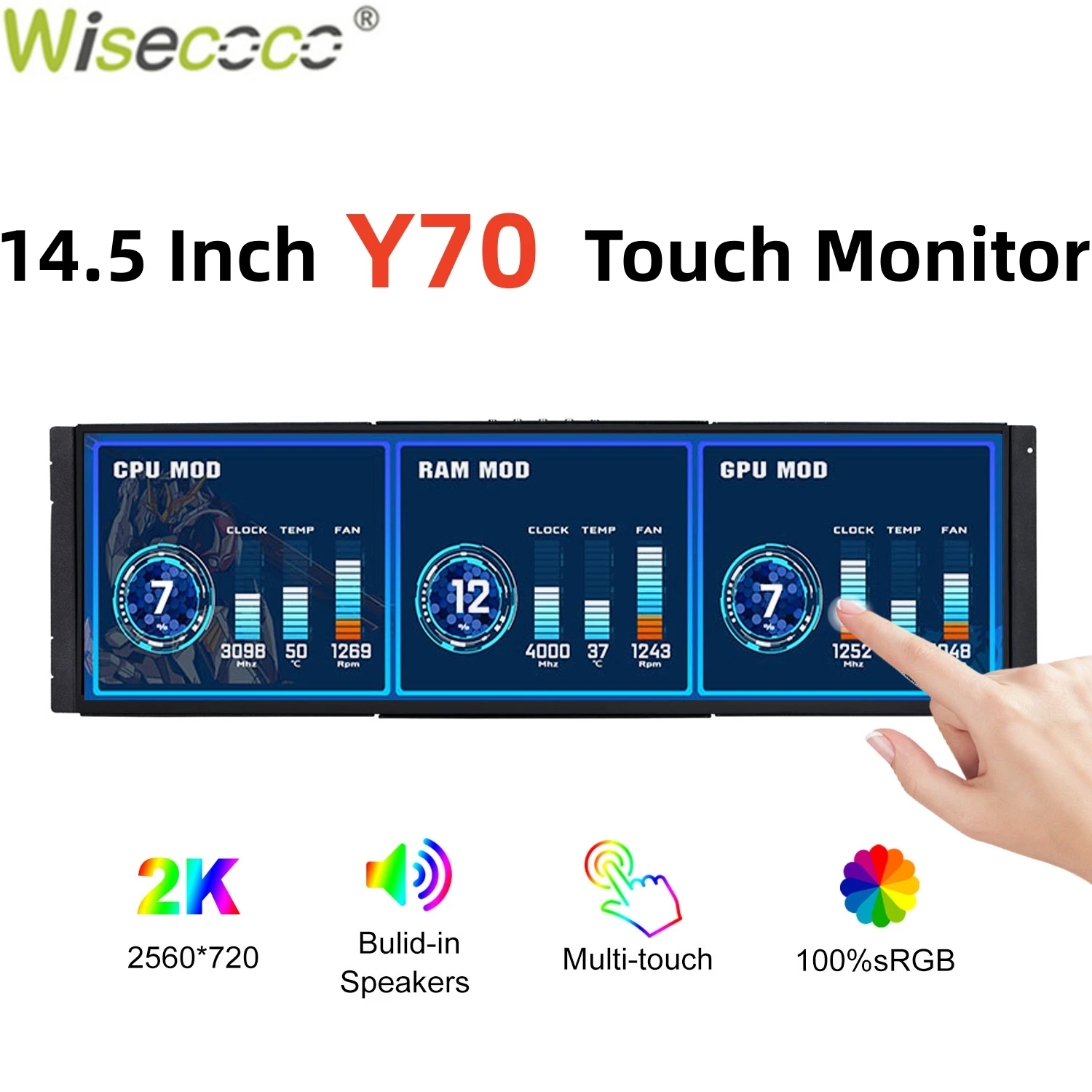 Pc Gaming Y70 - Wisecoco 12.6/14.5 นิ้ว 2K IPS PC
