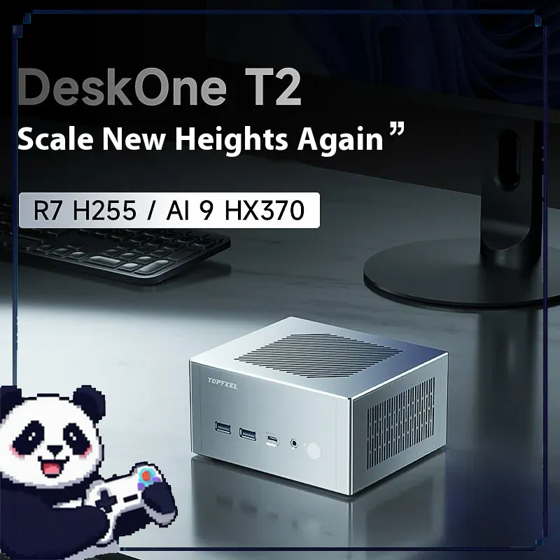 Pc Gaming Ryzen - คอมพิวเตอร์ตั้งโต๊ะขนาดเล็ก New Deskone T2 ตัวเครื่องทำจากอะลูมิเนียมทั้งหมด ใช้ชิปประมวลผล