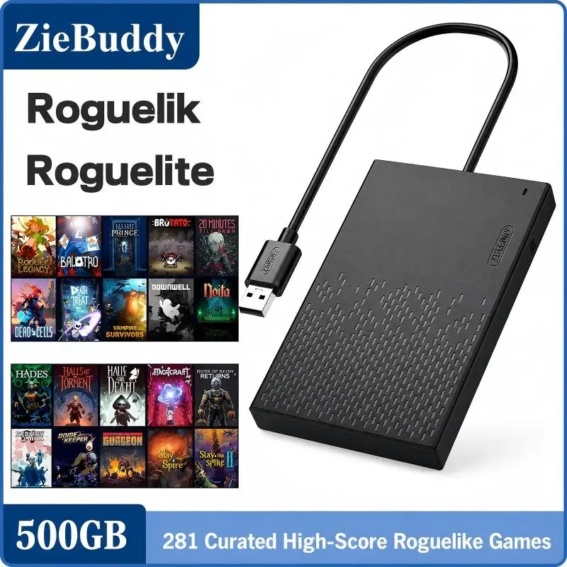 Pc Gaming Download - ZieBuddy ฮาร์ดไดรฟ์เกมแบบเสียบแล้วเล่น 500GB พร้อมเกม Roguelike Roguelite