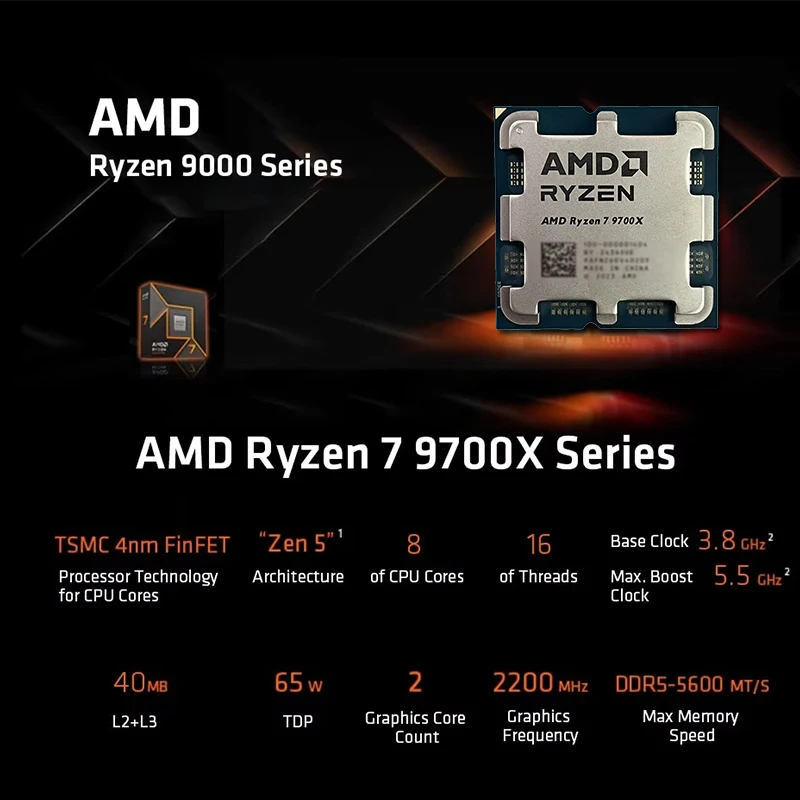 โปรเซสเซอร์ AMD Ryzen 7 9700X  - Pc Gaming Ryzen บทวิจารณ์และราคา