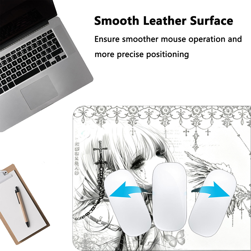 แผ่นรองเมาส์หนังสีดำสีขาวอะนิเ - Pc Gaming Aesthetic บทวิจารณ์และราคา